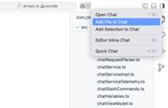 Chat Command Center button and the drop-down menu with relevant chat actions.