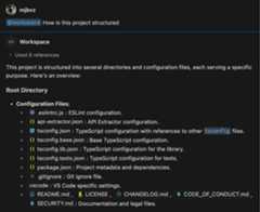 Paths to workspace files in the response now render using file icons.