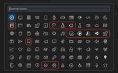 Image showing all available profile icons, highlighting the newly added icons.