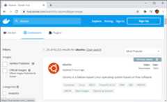 Figure 14 : The page for the Ubuntu Docker image