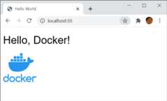 Figure 18 : The Web page now shows the Docker logo