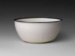 Basin with Lotus Decoration, Porcelain with carved and incised decoration under ivory glaze (Ding ware), China