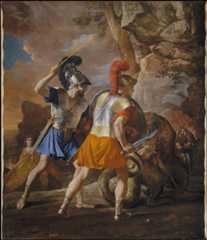 The Companions of Rinaldo, Nicolas Poussin  French, Oil on canvas