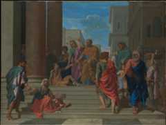 Saints Peter and John Healing the Lame Man, Nicolas Poussin  French, Oil on canvas