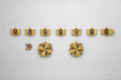 Horse Bridle or Belt Ornaments, Gilt copper or copper alloy and cloisonné enamel, Spanish