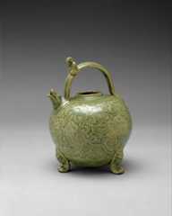 Ewer with phoenix, Stoneware with incised and carved decoration under celadon glaze (Yaozhou ware), China
