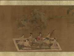 Lady Su Hui and Her Verse Puzzle, Qiu Ying  Chinese, Handscroll; ink and color on silk, China