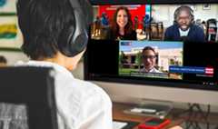 Photo of student watching online program