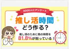 推し活時間、どう作っている? 3000人に調査、約半数が「時間が足りない」を実感