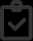 Icon representing clipboard with one check mark