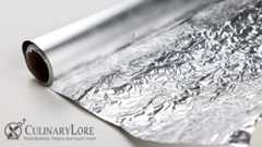 roll of aluminum foil partially unrolled