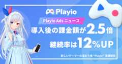 【運用型ゲーム広告】ゲーマーをターゲティングした広告メニュー「Playio Ads」導入後のゲーム課金額は2.5倍に向上！