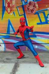 The Amazing Spider-Man! Swings High Above Avengers Campus Throughout the day at Avengers Campus at Disney California Adventure Park, recruits have the chance to witness Spider-Man swing into action high above Avengers Campus with gravity-defying, acrobatic feats never before seen in a Disney park. Spider-Man flips 60 to 65 feet in the air above the rooftop of the WEB building. Following those stunning moves, Spider-Man swings down off the building to ground level to say hello and inspire the “new recruits” he meets on campus. (Richard Harbaugh/Disneyland Resort)