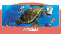 Image of Crush, Squirt, Dory, and Marlin from Finding Nemo (2003) swimming together.