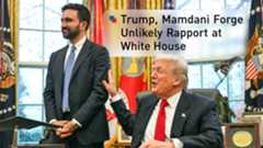 US President Donald Trump (R) meets with New York Mayor-elect Zohran Mamdani in the Oval Office. (AFP)