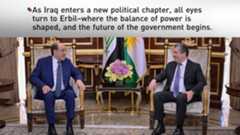 Kurdistan Region PM Masrour Barzani, R, Nouri al-Maliki, head of the State of Law Coalition, in Erbil, Nov. 22, 2025. (Photo: Kurdistan24)