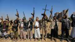 Yemeni militants gather to mobilize fighters in the Houthi-controlled capital, Sanaa on November 2, 2025. (Photo: AFP)
