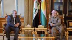 President Masoud Barzani, R,  Ayad Allawi, head of the National Coalition, in Pirmam, Nov. 24, 2025. (Photo: Kurdistan24)