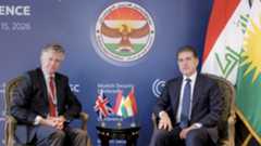 Nechirvan Barzani, President of the Kurdistan Region (right), during his meeting with Jonathan Powell, National Security Adviser of the United Kingdom, Feb. 13, 2026. (Photo: Kurdistan Region Presidency)