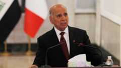 Iraqi Foreign Minister Fuad Hussein, in Baghdad on Feb. 5, 2026. (AFP)