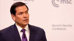 US Secretary of State Marco Rubio speaks during the 62nd Munich Security Conference (MSC) on Feb. 14, 2026 in Munich. (AFP)