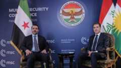 Nechirvan Barzani, President of the Kurdistan Region (R), during his meeting Syrian FM Asaad Shaibani, Feb. 14, 2026. (Photo: Kurdistan Region Presidency)