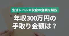 年収300万円の手取りはいくら？生活レベルや税金の金額について解説