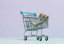 Cart with money inside.
