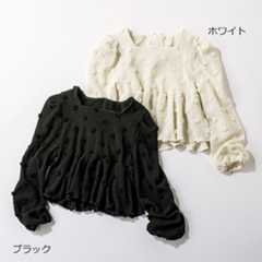 [BLANC]ジャカードドットブラウス