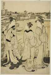 Japanese Print "Ono no Komachi at Seki Temple, from the series "The Fashionable Seven Komachi (Fûryû nana Komachi)"" by Chobunsai Eishi (Chôbunsai Eishi)