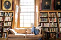 Student at the library