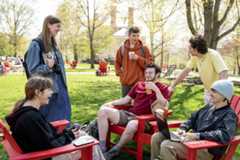 Students hanging out on the quad