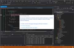 Screenshot of Visual Studio asking if you want to enable JavaScript debugging