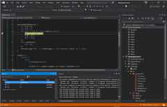 Screenshot of Visual Studio with a breakpoint set on Line 19 in Fibonacci.js and f_0, f_1, f_2 added to Watch 1