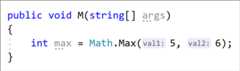 Inline Parameter Name Hints in Visual Studio 2019 v16.8