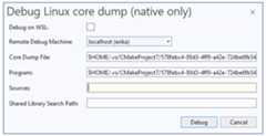 Linux Core Dumps in Visual Studio 2019 v16.8