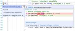 Remove Redundant Equality in Visual Studio 2019 v16.9 Preview 1