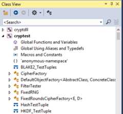 The Class View window