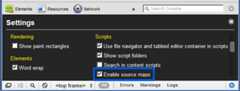 How to enable source maps in WebKit dev tools.