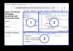 The 3 sections of the Sources panel.