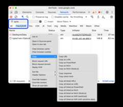 Copy options for a filtered set of requests.