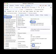 The Headers tab of a request selected from the Requests table.