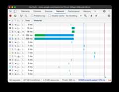 The Waterfall column of the Requests tab.