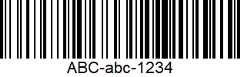 Ein Bild eines Code-128 Barcodes. Eine horizontale Verteilung von vertikalen schwarzen und weißen Linien