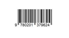 Ein Bild eines EAN-13 Barcodes. Eine horizontale Verteilung von weißen und schwarzen Linien