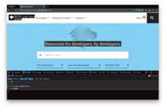 Ein Browserfenster mit geöffnetem Webkonsole unten, das zwei Zeilen Eingaben und Ausgaben enthält. Darunter kann Text eingegeben werden.