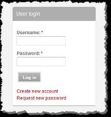 Screenshot of the login form with username and password fields