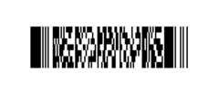 An example of a pdf417 barcode format. A rectangle of smaller black and white squares