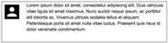 Example of a media object with profile image on the left side and lorem ipsum text to the right filling up 80% of the space