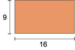 一个高为 9 个单位，宽为 16 个单位的矩形